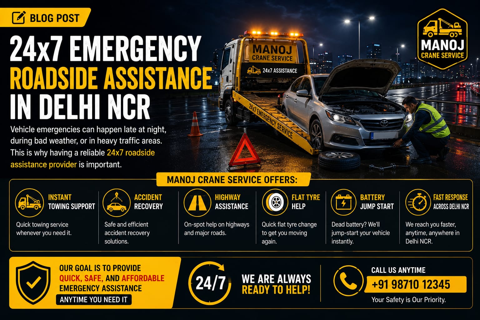 24×7 Emergency Roadside Assistance in Delhi NCR